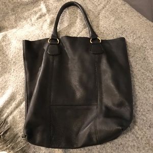 Monsoon Genuine Leather Navy Tote Bag